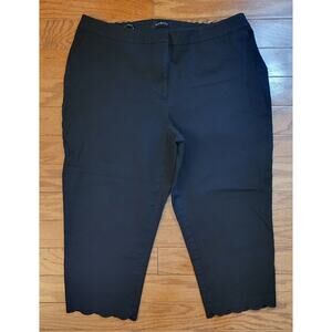 Talbots Slim Crop Curvy Women's 16W Black Flat Front Capri Pants